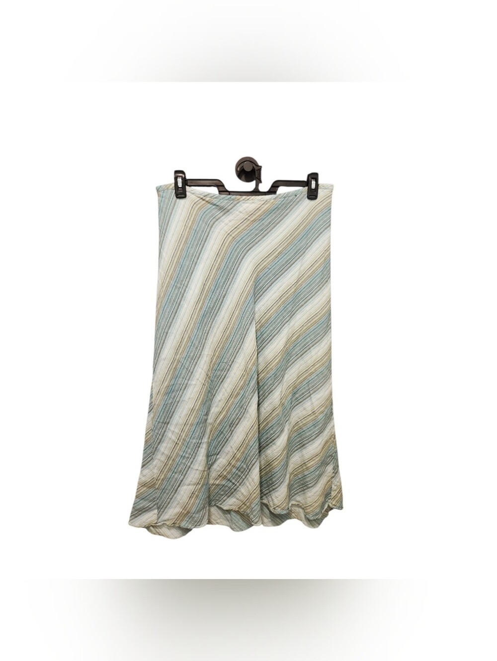 Y2K Lane Bryant Maxi Skirt Linen Blend Size 14/16 Earthy Bohemian Stripes VTG